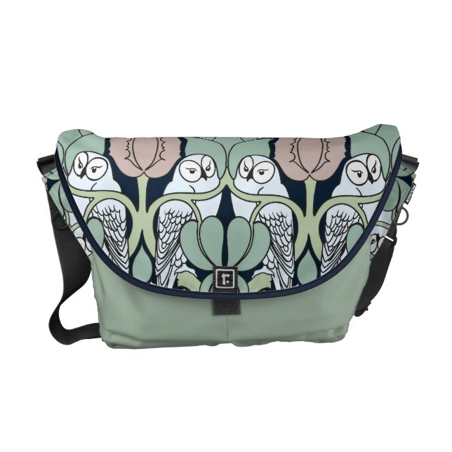 Voysey Art Nouveau Owls Nest Patten Messenger Bag (Front)