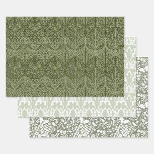 Voysey in Green 19" x 29" Wrapping Paper Sheets