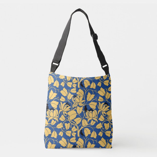 Voysey Tulip Tree Pattern Arts and Crafts Crossbody Bag (Front)