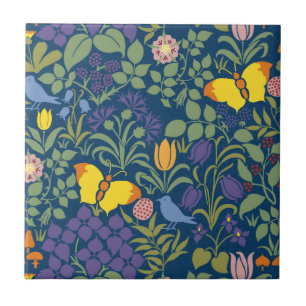 Voysey's Wildflowers Ceramic Tile