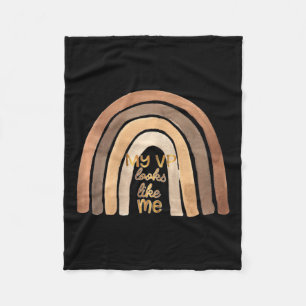 Vp Looks Like Me Kamala Harris Child Girl Rainbow  Fleece Blanket