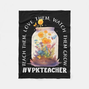 Vpk Teacher Grow Flower Garden  Fleece Blanket