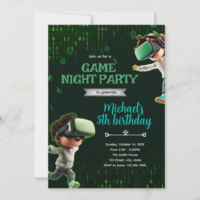 VR birthday Party Invitation (Front)