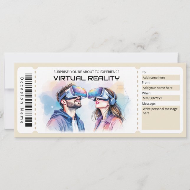 VR Experience Ticket Gift Certificate Invitation (Front)