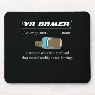 Vr Gamer Gaming Virtual Reality Geek Nerd Gift Mouse Pad
