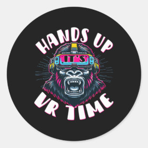 Vr Gamer Vr Player Virtual Reality Vr Game Video G Classic Round Sticker