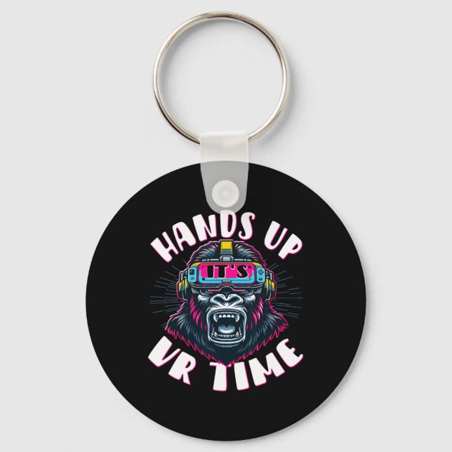 Vr Gamer Vr Player Virtual Reality Vr Game Video G Keychain (Front)