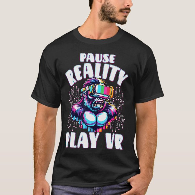 Vr Gamer Vr Player Virtual Reality Vr Game Video G T-Shirt (Front)