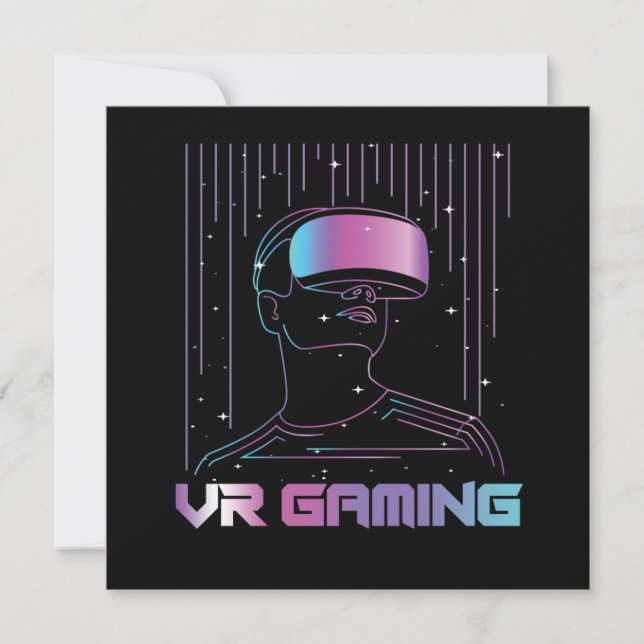 VR Gaming Virtual Reality Gamer Geek Nerd Gift Invitation (Front)