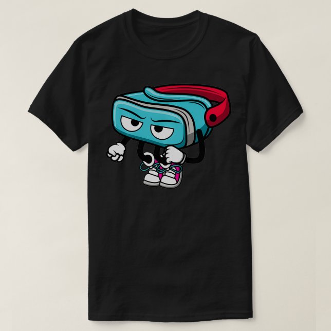 VR Goggle Cute Headset Virtual Reality Futuristic  T-Shirt (Design Front)