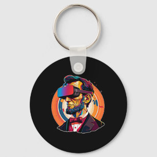 Vr Headset Abraham Lincoln Video Game Virtual Real Keychain