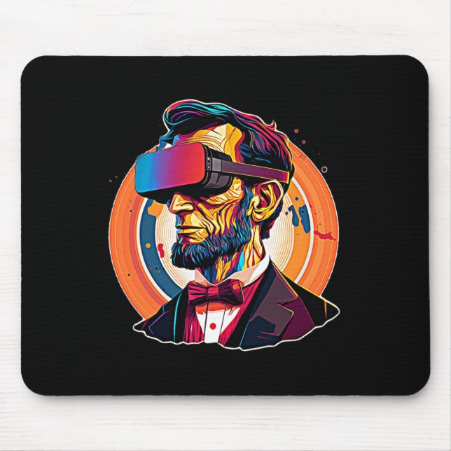 Vr Headset Abraham Lincoln Video Game Virtual Real Mouse Pad (Front)