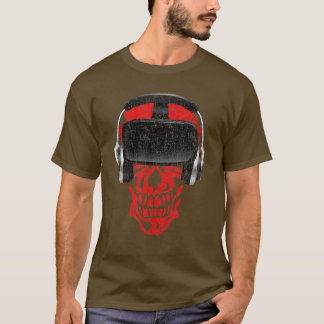 VR  Headset Video Game Skull- Virtual Reality Meta T-Shirt
