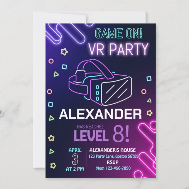 VR Invitation Anniversaire Réalité virtuelle Invit (Devant)