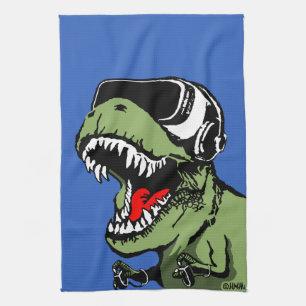 VR T-rex Kitchen Towel