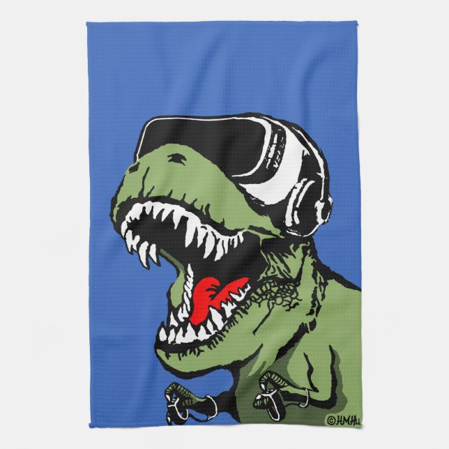 VR T-rex Kitchen Towel (Vertical)