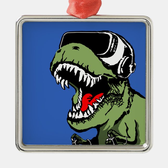 VR T-rex Metal Ornament (Front)