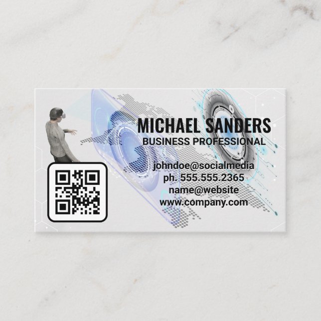 VR Technology | QR Code Business Card (Front)