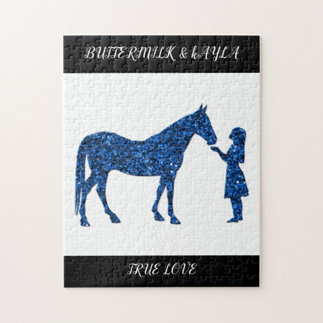 "VRAI AMOUR" HORSE PUZZLE AVEC UN NOM PERSONNALISÉ (Vertical)