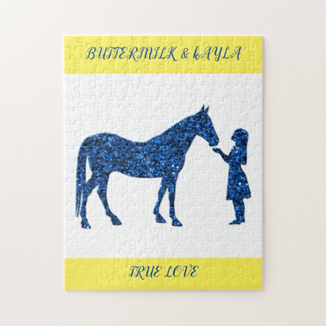 "VRAI AMOUR" HORSE PUZZLE AVEC UN NOM PERSONNALISÉ (Vertical)