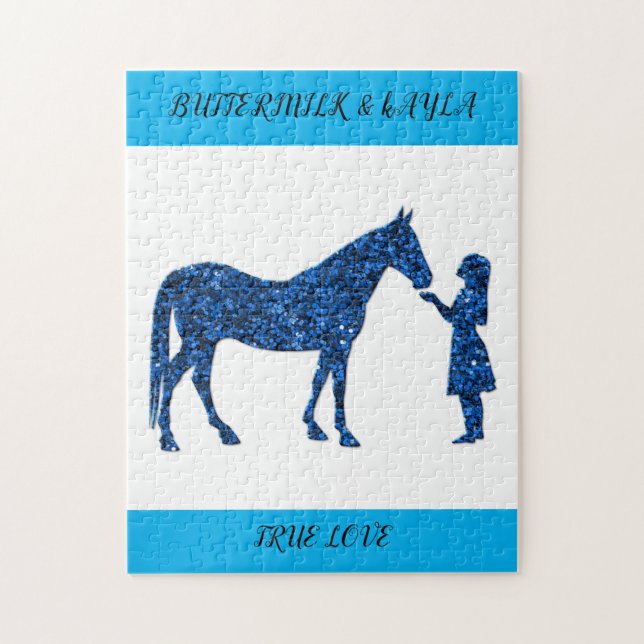 "VRAI AMOUR" HORSE PUZZLE AVEC UN NOM PERSONNALISÉ (Vertical)