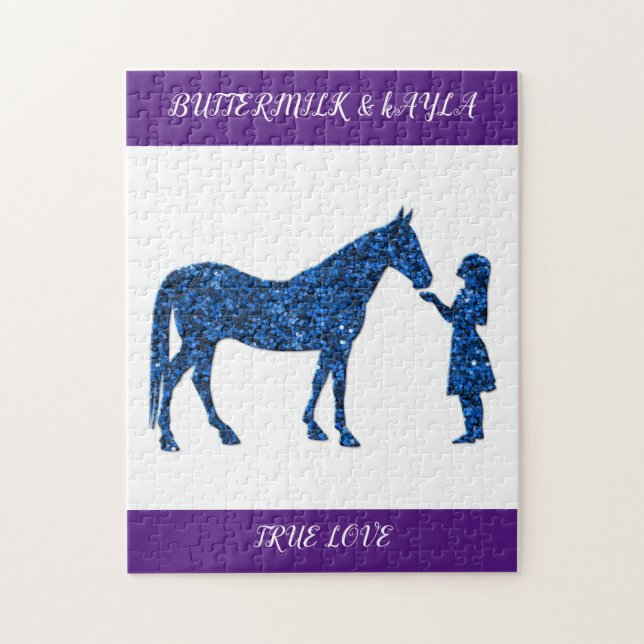 "VRAI AMOUR" HORSE PUZZLE AVEC UN NOM PERSONNALISÉ (Vertical)