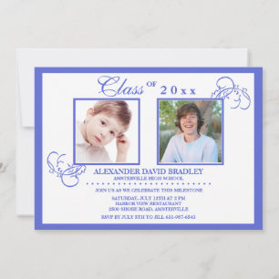 Vrai Bleu Photo Graduation Invitation