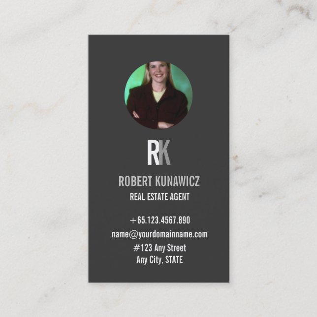 Vrai carte de visite de photo d'agent immobilier (Devant)
