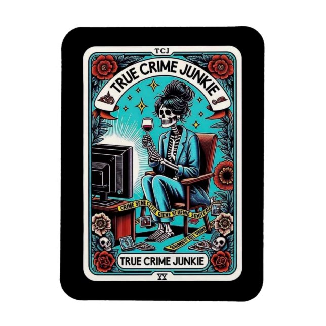 Vrai crime Carte Junkie Tarot Magnet (Vertical)