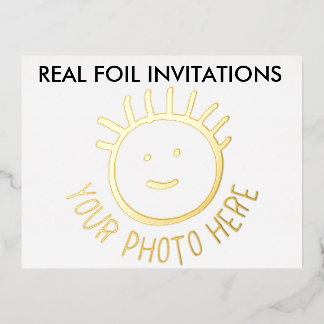 VRAI FOIX PHOTO Enfants Invitations de fête OR