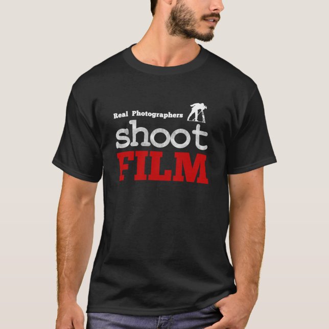 Vrai noir de T-shirt de film de pousse de (Devant)