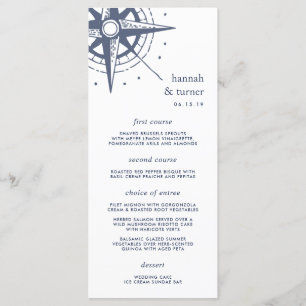 Vrai Nord   Carte de menu Mariage de boussole naut