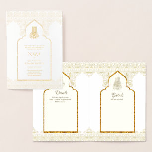 VRAI or Foil Faire-part de mariage islamique NIKAH