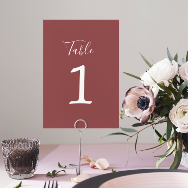Vrai Simplicité 1 Mariage Marsala Numéro de table (Créateur téléchargé)