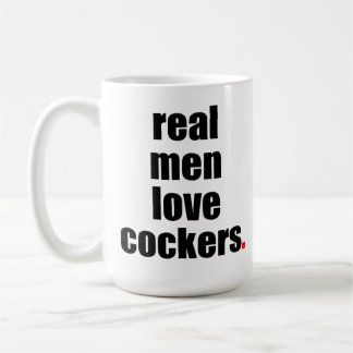 Vraie tasse de cockers d'amour d'hommes
