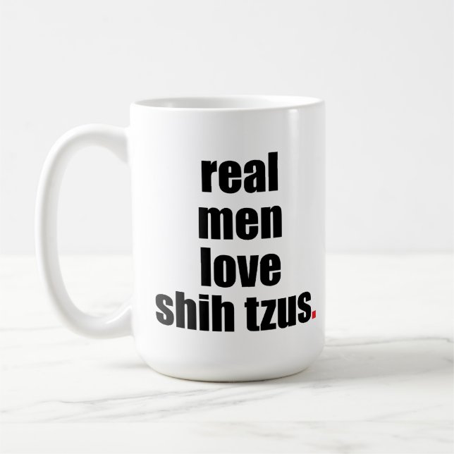 Vraie tasse de Shih Tzus d'amour d'hommes (Gauche)