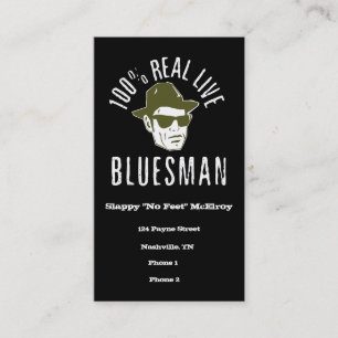 Vrais cartes de visite vivants de Bluesman de 100%