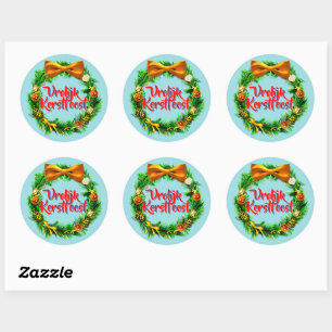 Vrolijk Kerstfeest Dutch Merry Christmas Classic Round Sticker