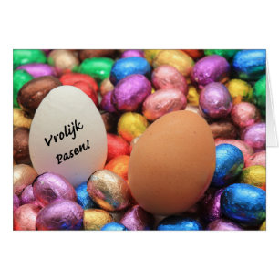 Vrolijk Pasen Chocolat oeufs de pâques