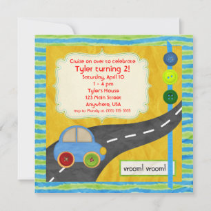 Vroom! Birthday Invitation