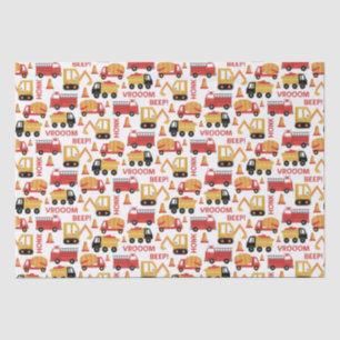 Vroom Honk Beep! Trucks Tissue Paper