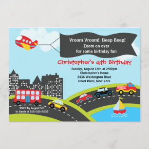 Vroom invitation de fête d'anniversaire de
