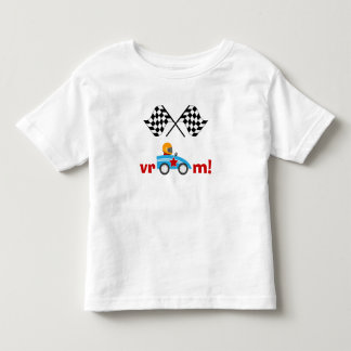 Vroom Race Car and chequered flags kids t-shirt