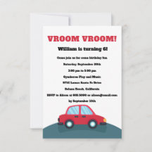 Vroom Voitures Anniversaire Fête Invitation