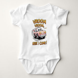 Vroom Vroom Baby Outfit – Cute Cartoon Race Car  Bodysuit