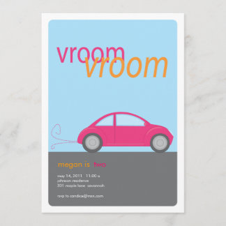 vroom vroom fille voiture invitation