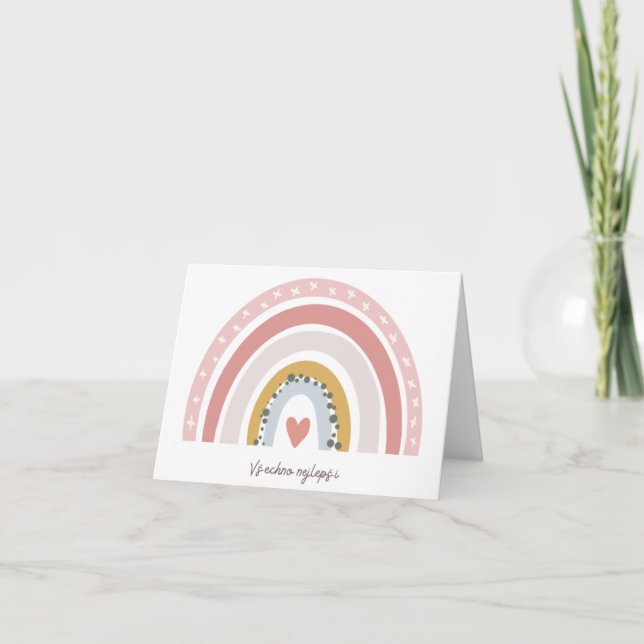 Všechno nejlepší Czech birthday card rainbow (Front)