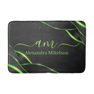 VSimple Modern Monogram pink Minimalist Bath Mat