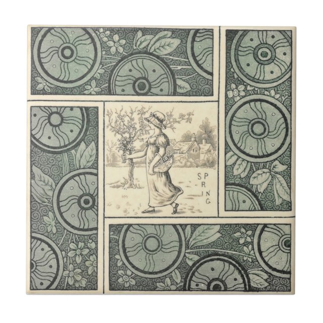 VT0049 Reproduction Antique Transferware Tile (Front)