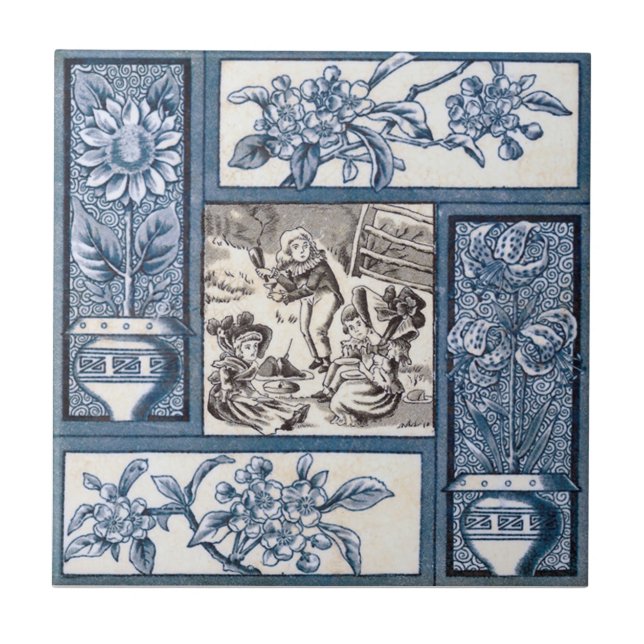 VT0055 Reproduction Antique Transferware Tile (Front)